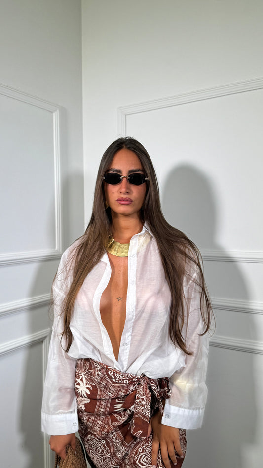 Camicia semi velata Keyra bianca 4514