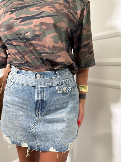 Gonna/pantaloncino in denim lavaggio medio 06704