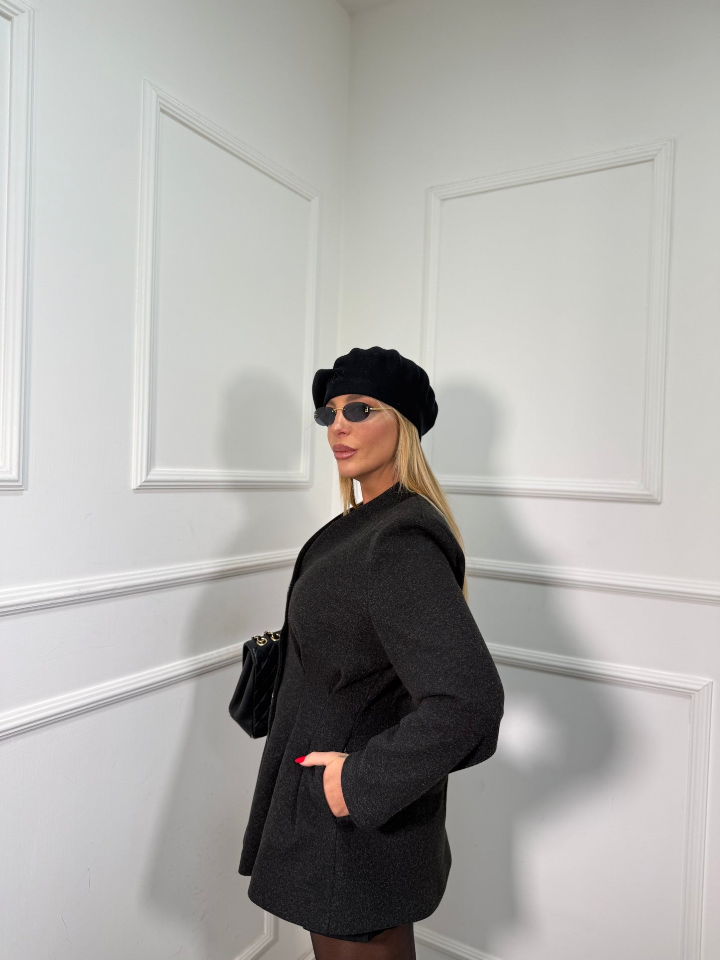 Cappotto lana cotta Corinne grigio antracite 251984