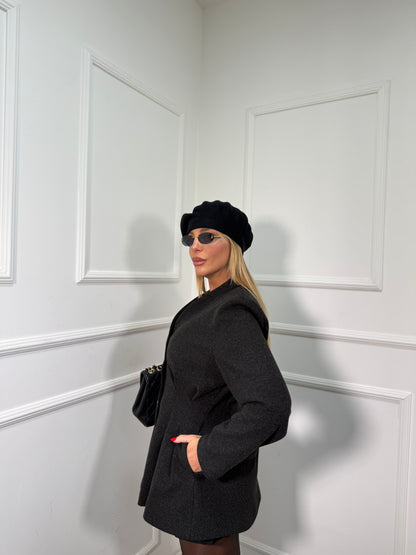 Cappotto lana cotta Corinne grigio antracite 251984