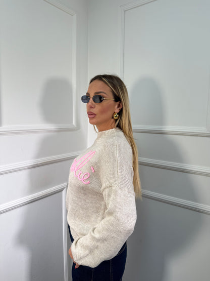 Pullover misto lana No vabbè beige 258428