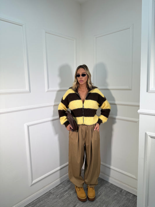 Pantaloni balloon tessuto tecnico camel 3738