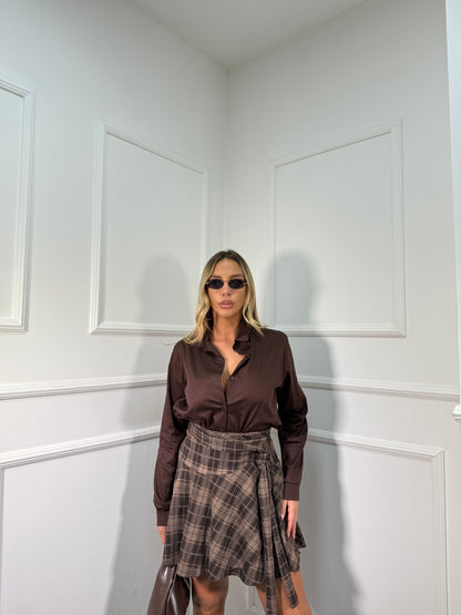 Gonna portafoglio in flanella Lola taupe/cacao 6843