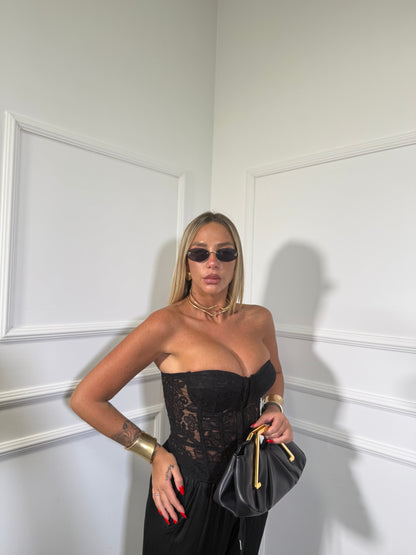 Bustier in pizzo Sally nero