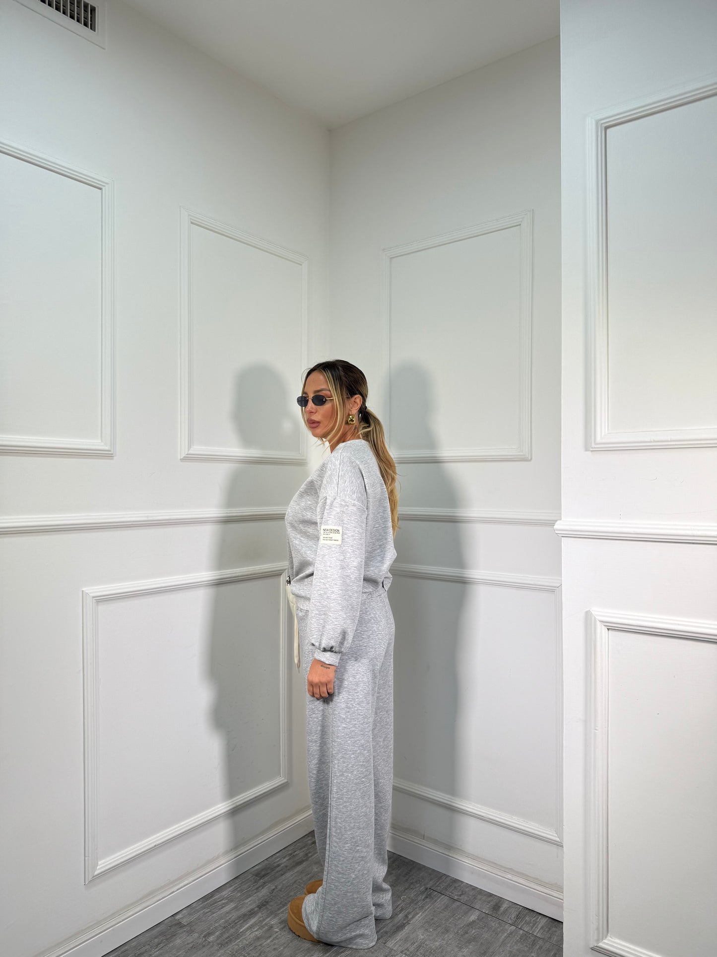 Coordinato in tuta Casual grigio 22041