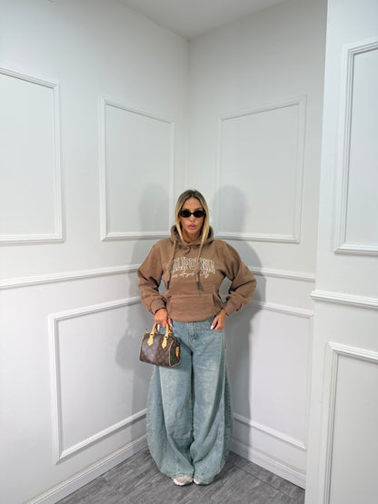 Felpa oversize in pile California camel k3719