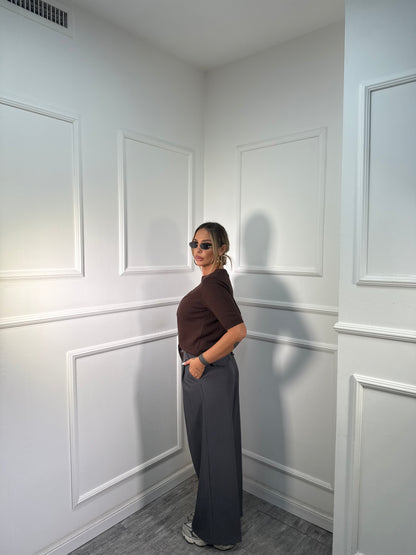 Pantaloni palazzo Back to Office grigio 6271