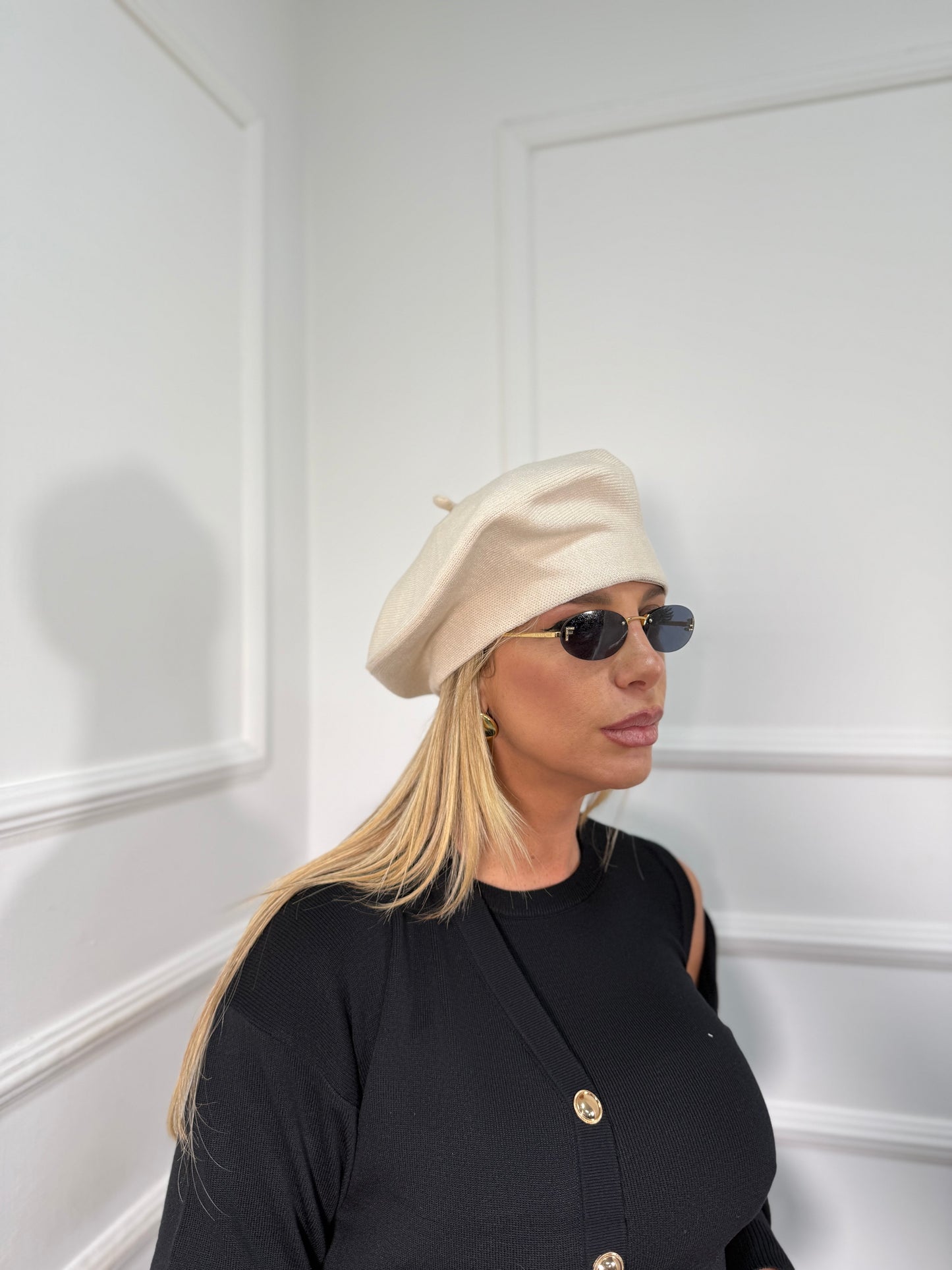 Basco parigino lana rasata panna