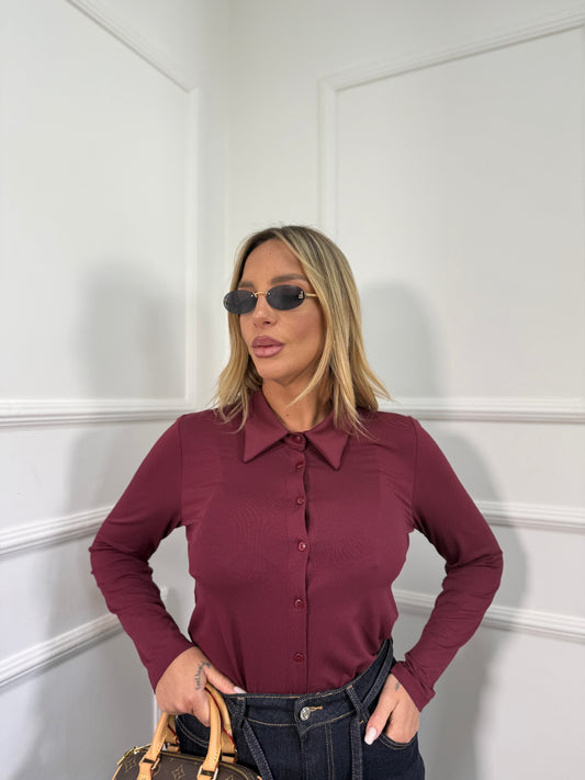 Shirt polo con bottoncini Shelly bordeaux 26611