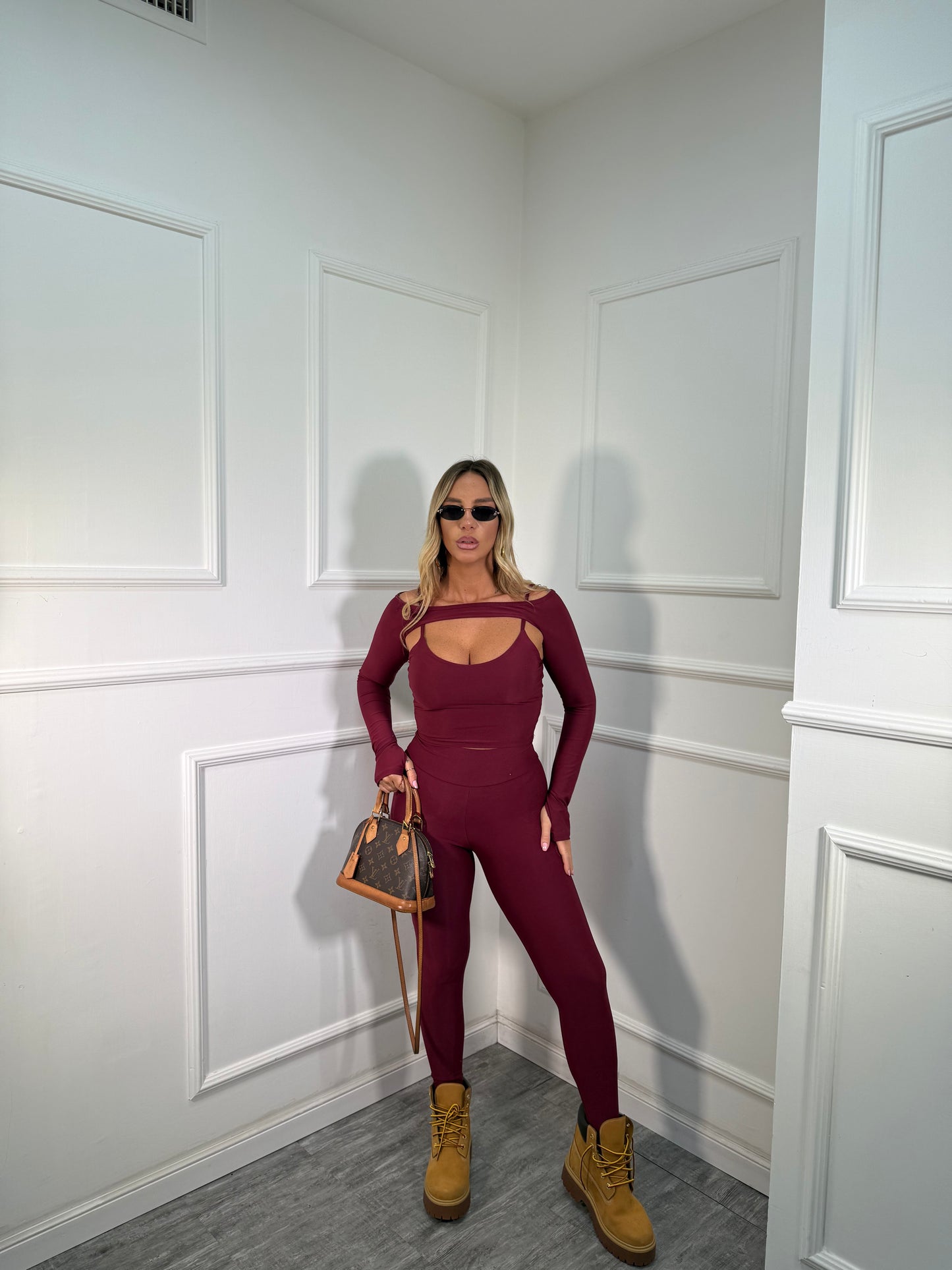 Coordinato in lycra Camden Town bordeaux 16505