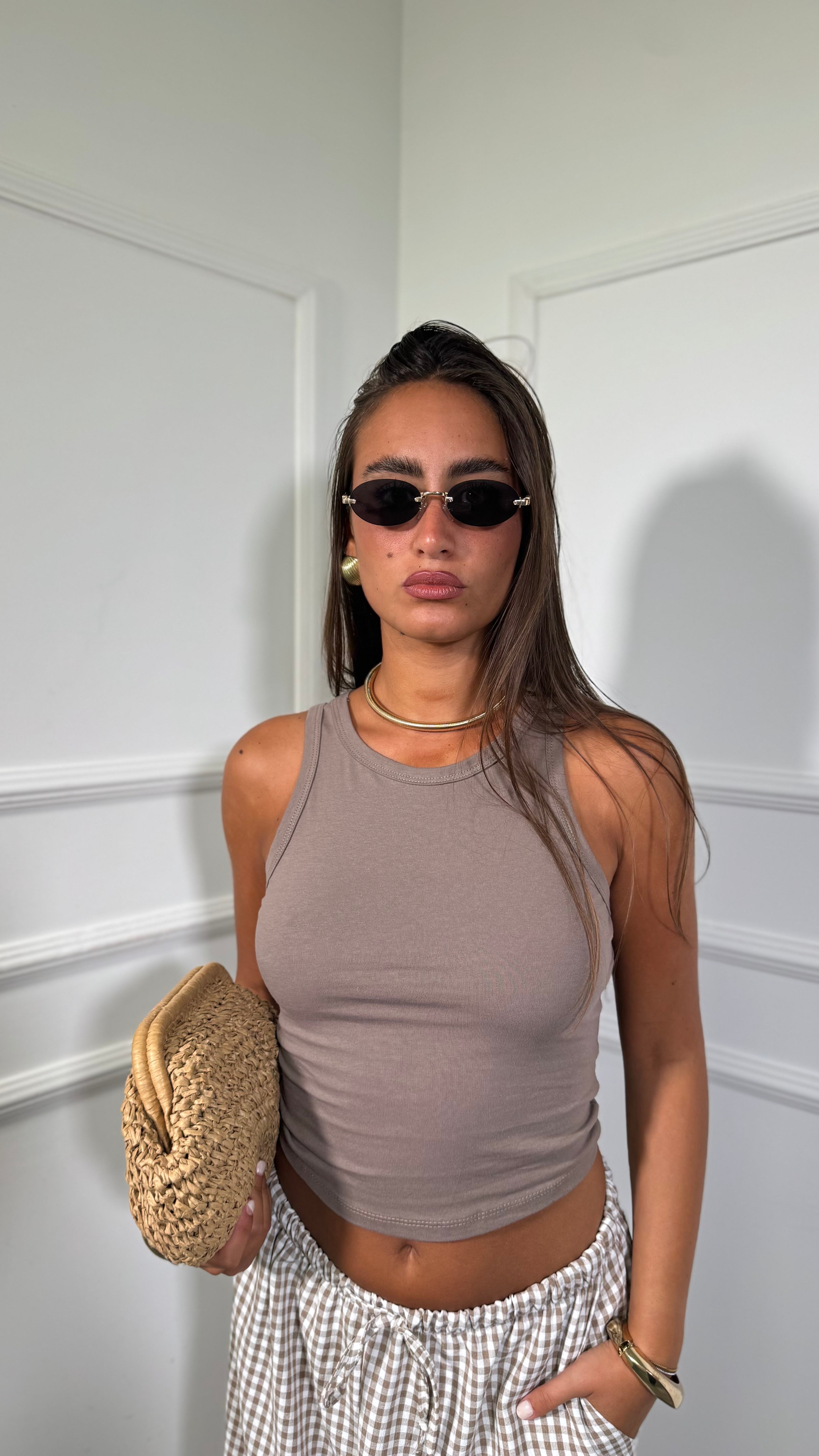 Canotta in cotone Freeday taupe