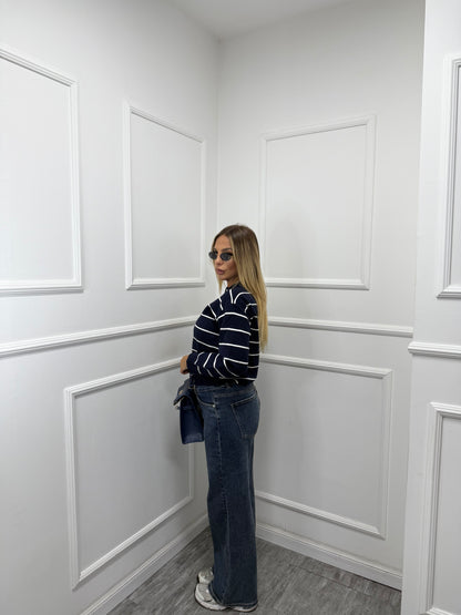 Jeans wide leg lavaggio scuro t2859