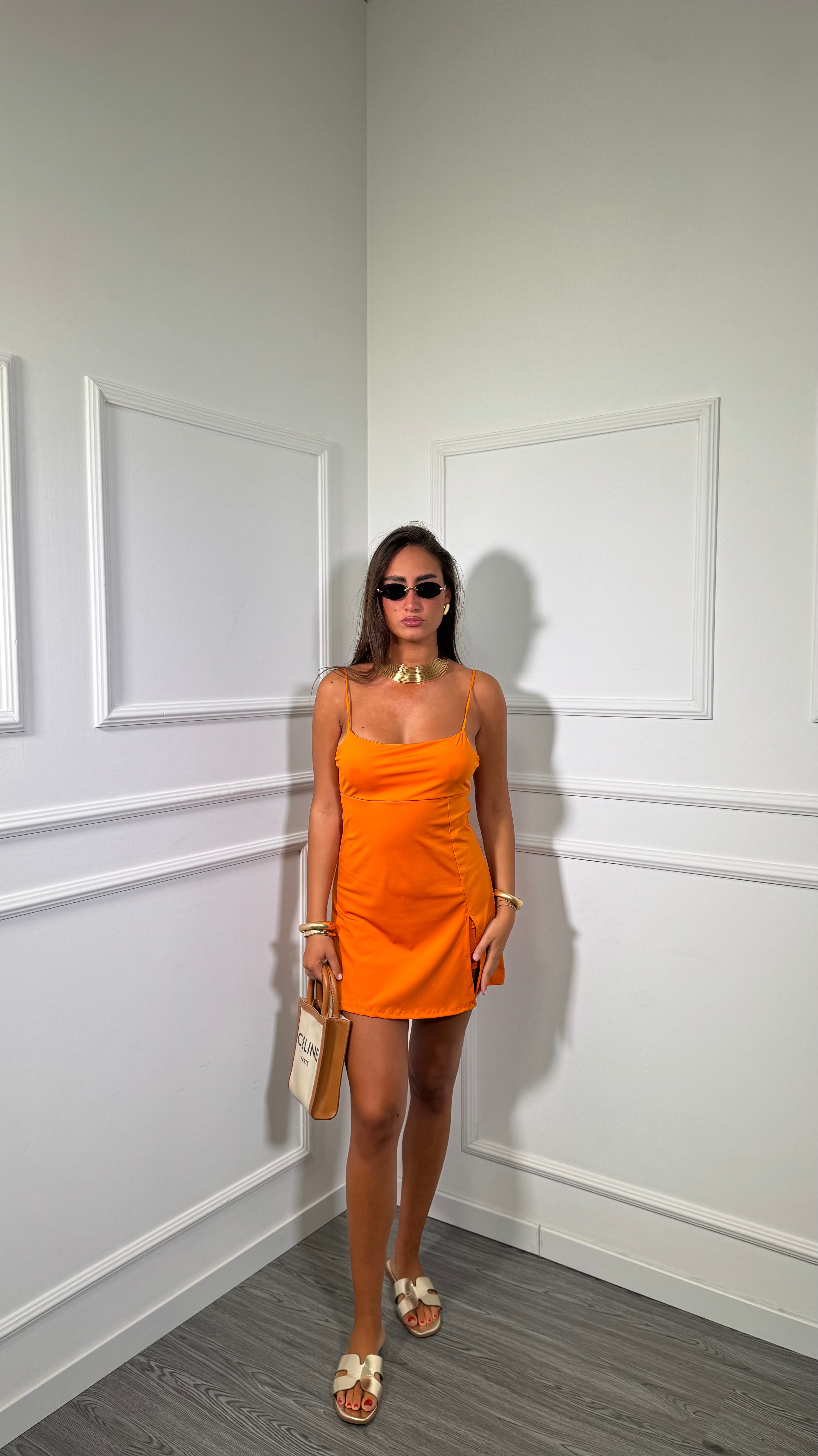 Jumpsuit in lycra Suamy arancione