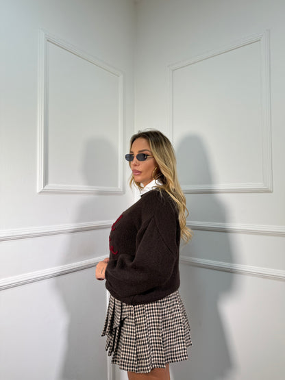 Pullover lana cotta Ho il mal di gente cacao a2903