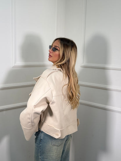 Cappotto in panno Notting Hill 2.0 panna 22638