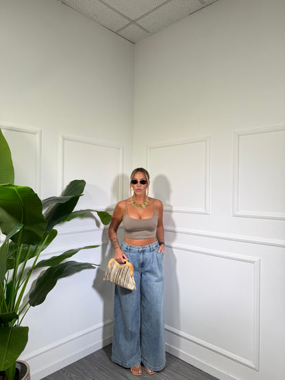 Jeans palazzo lavaggio chiaro Claren fx5172
