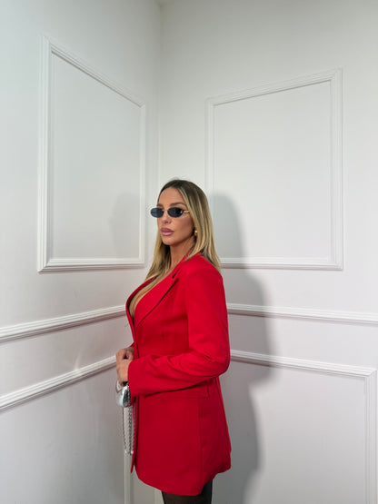 Blazer doppio bottone con spalline Ingrid rosso 22670