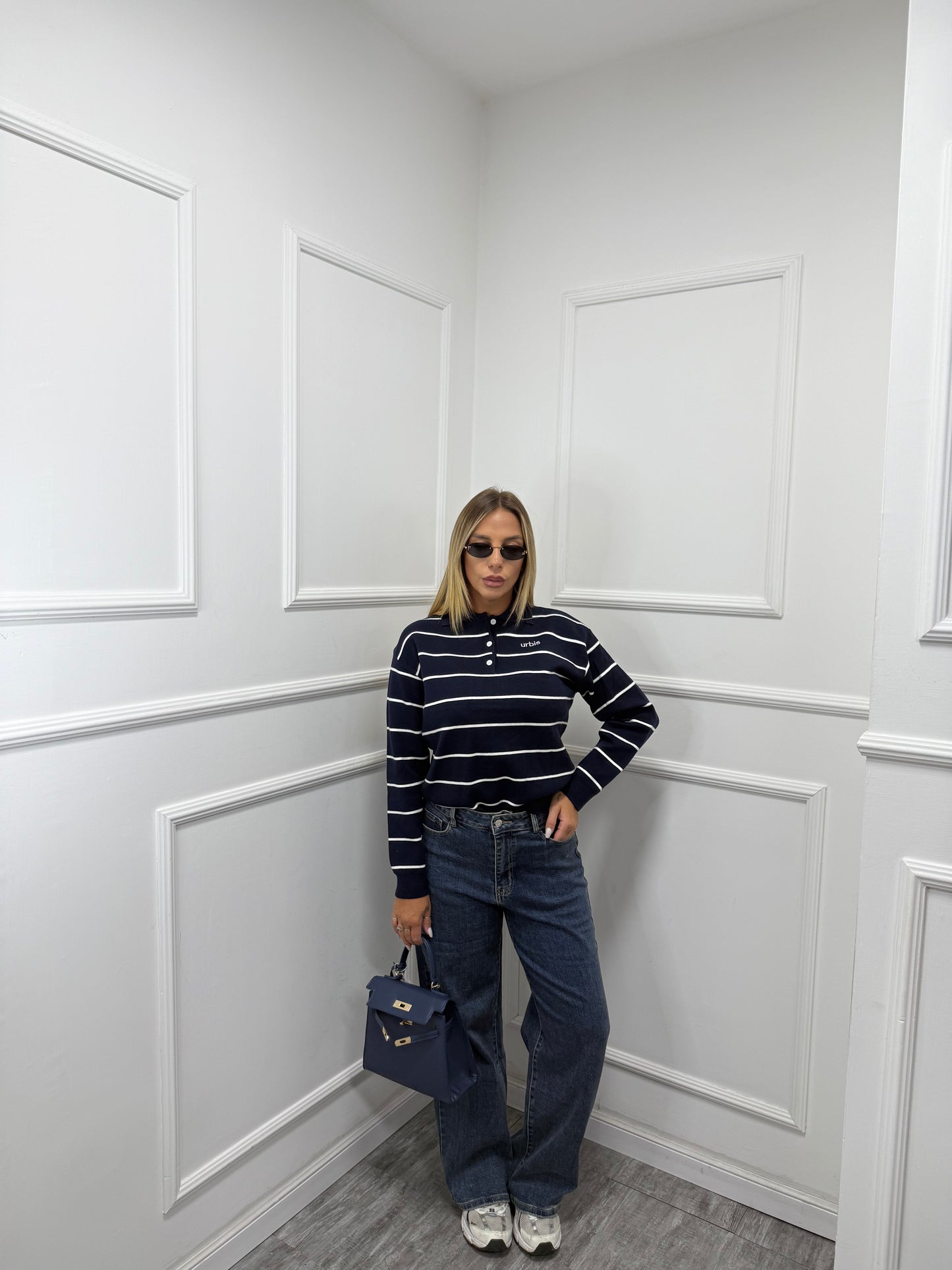 Jeans wide leg lavaggio scuro t2859