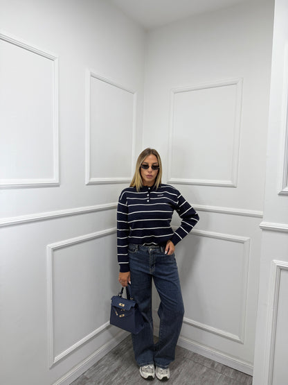 Jeans wide leg lavaggio scuro t2859