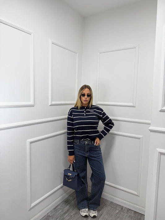 Jeans wide leg lavaggio scuro t2859