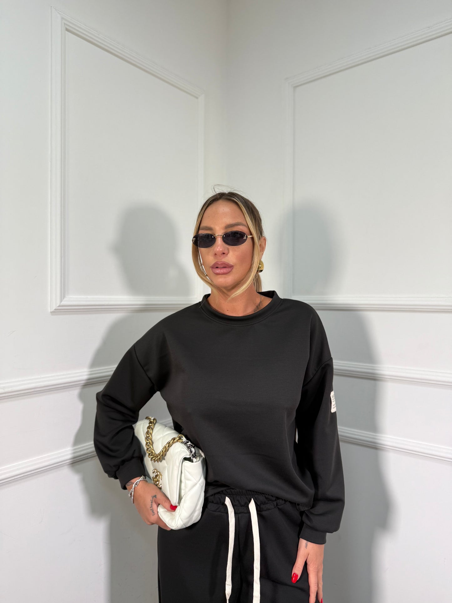 Coordinato in tuta Casual nero 22041