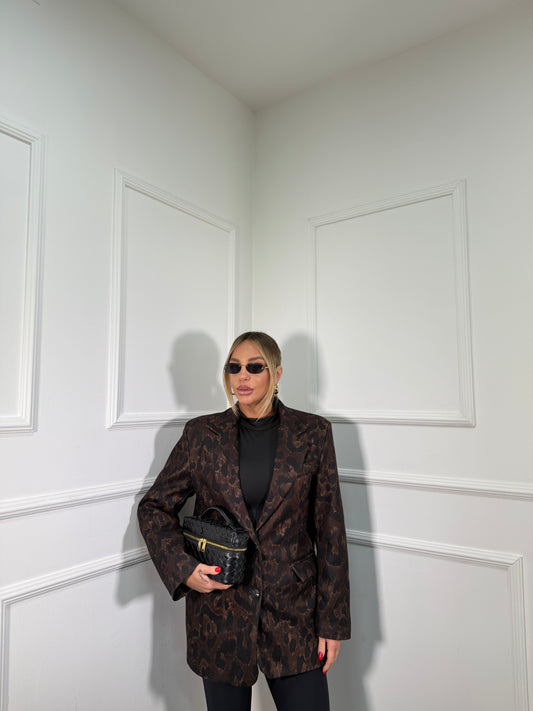 Blazer cappotto in lana cotta maculato Sophia 6813