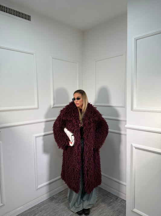 Maxi ecofur mongolia Saint Moritz bordeaux mfy2525