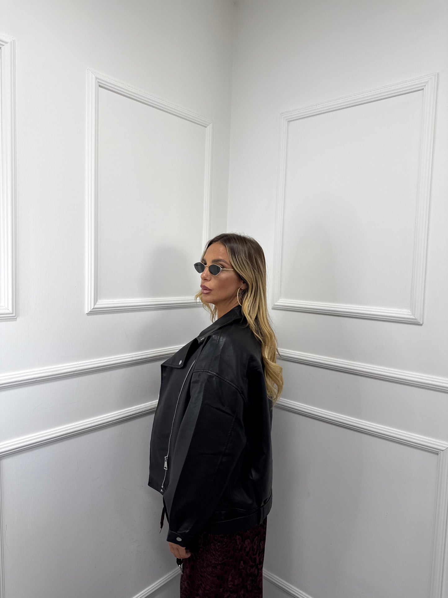 Chiodo ecopelle oversize Essential nero 70421