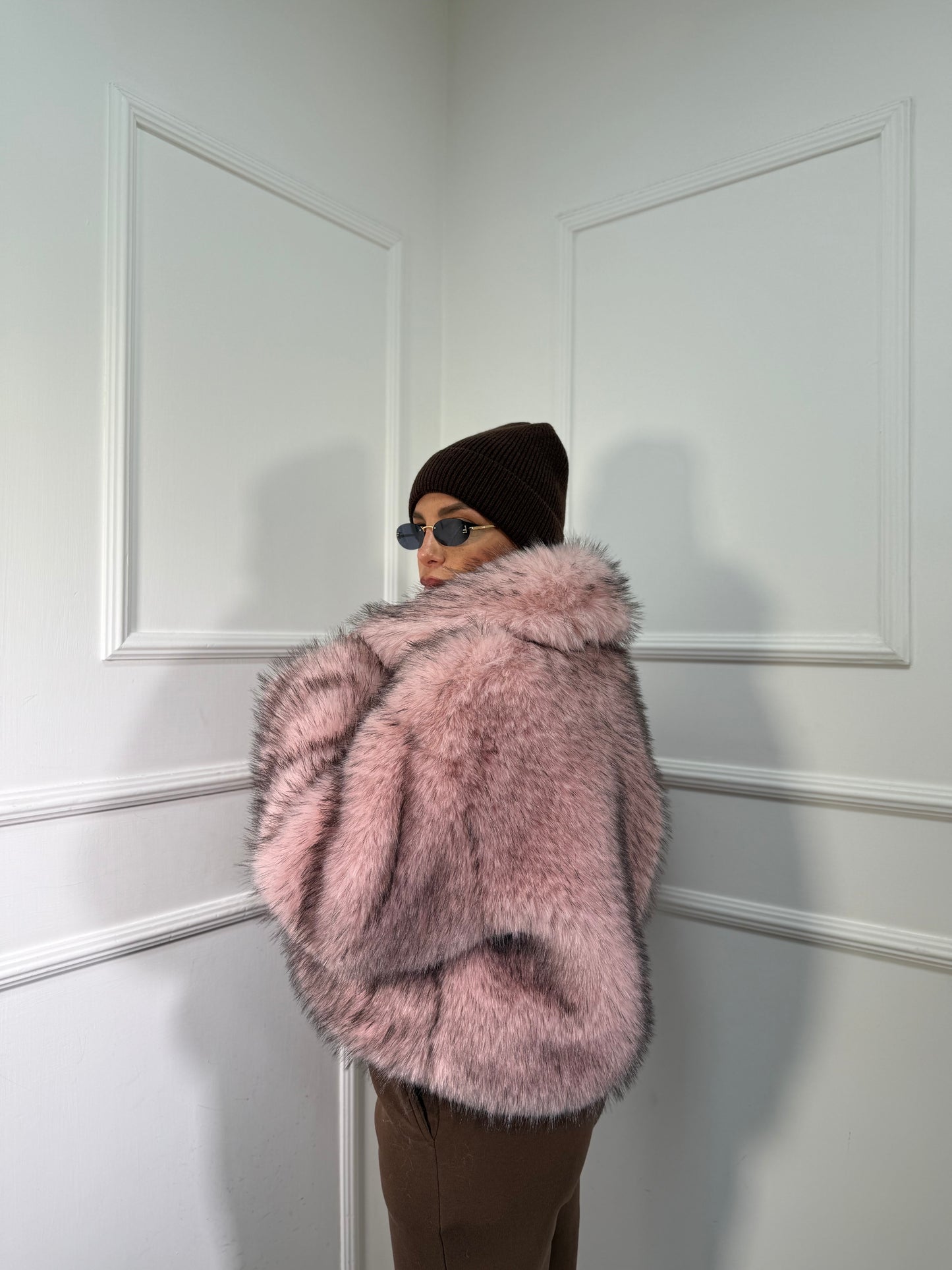 Ecofur Moscow rosa/cacao 68639