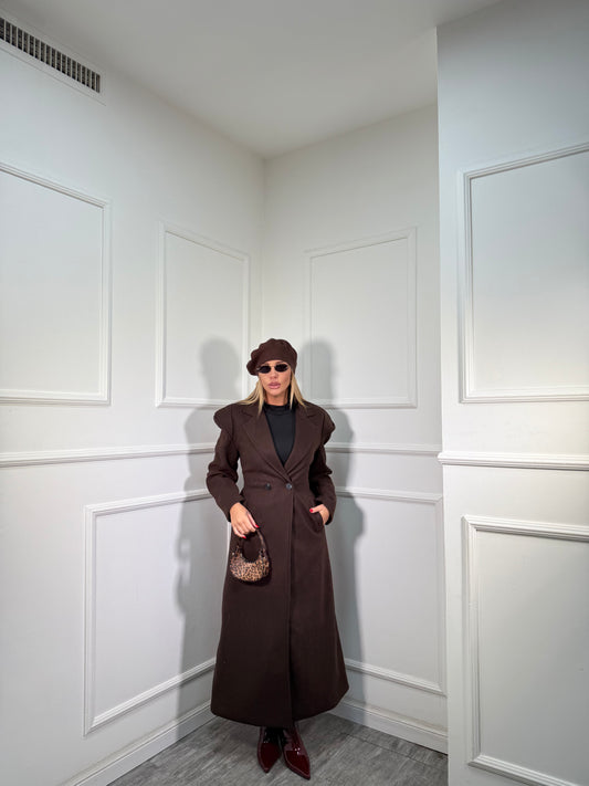 Cappotto misto lana Empire cioccolato 251631