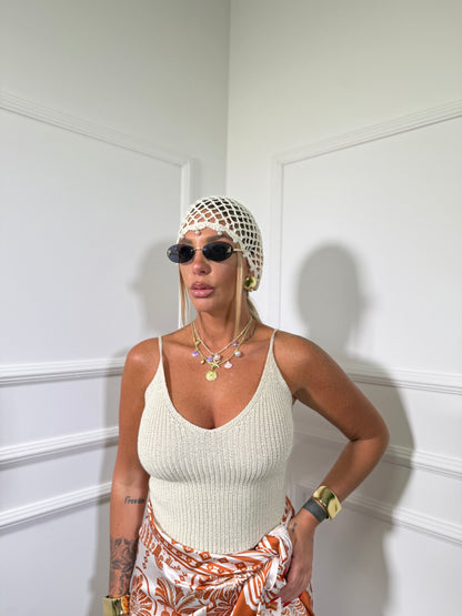 Top uncinetto Sandy sabbia