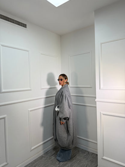 Cappotto balloon in panno Times Square grigio 6779