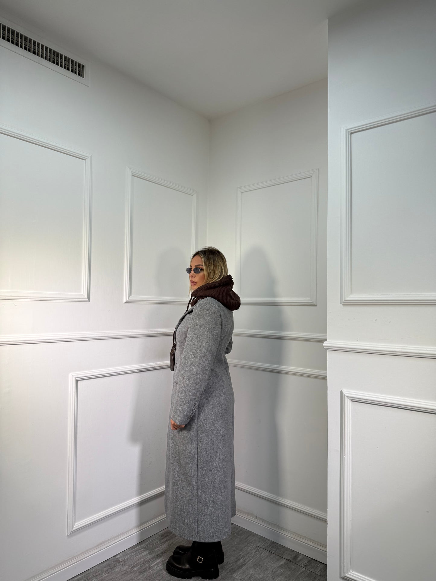 Cappotto in panno avvitato Erin grigio 5928