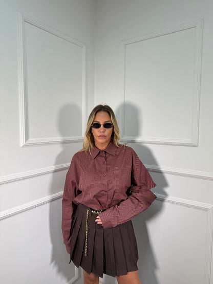 Camicia con manicotti Nevada bordeaux c81117