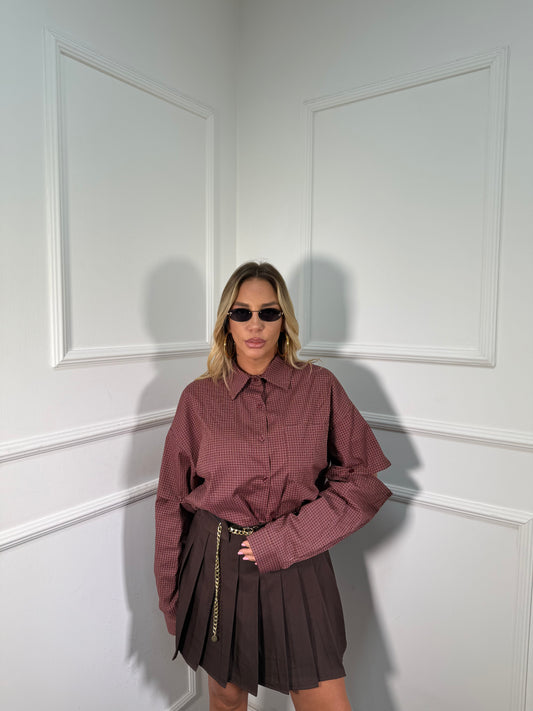 Camicia con manicotti Nevada bordeaux c81117