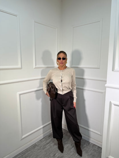 Pantaloni balloon con coulisse sul fondo Alvin cioccolato