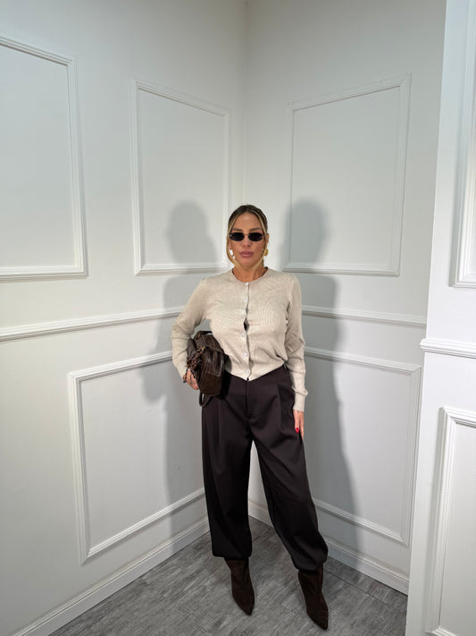 Pantaloni balloon con coulisse sul fondo Alvin cioccolato
