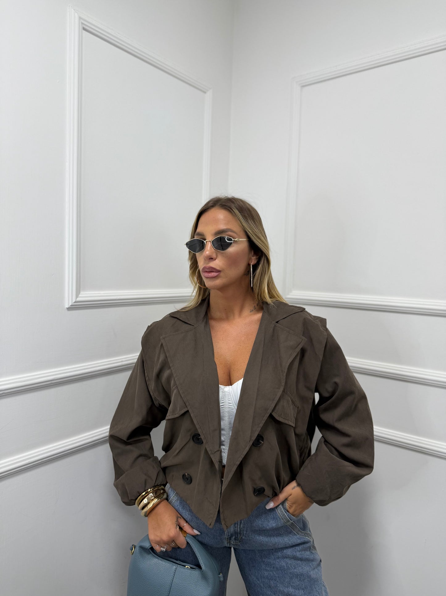 Trench doppio petto Viral cioccolato 5808