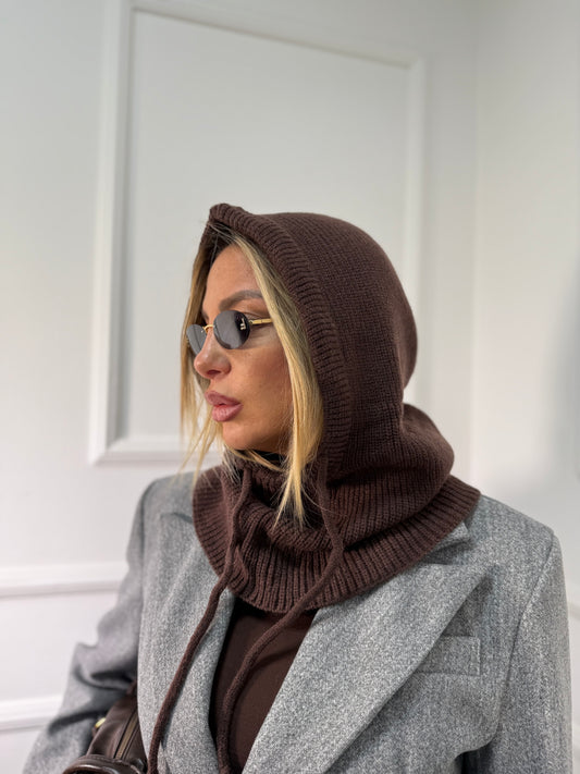 Balaclava in lana cioccolato