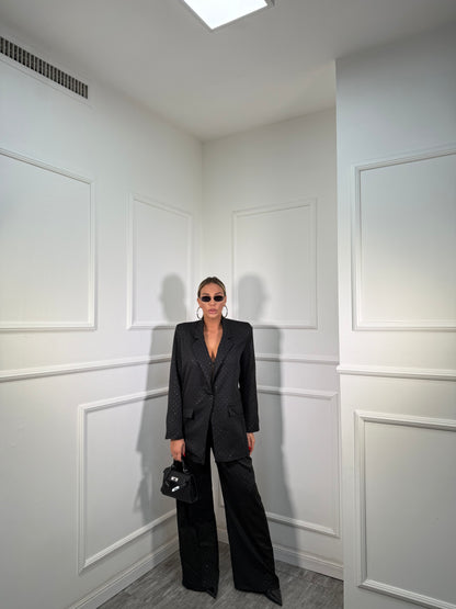 Tailleur oversize micro strass Skyline nero 30096/97