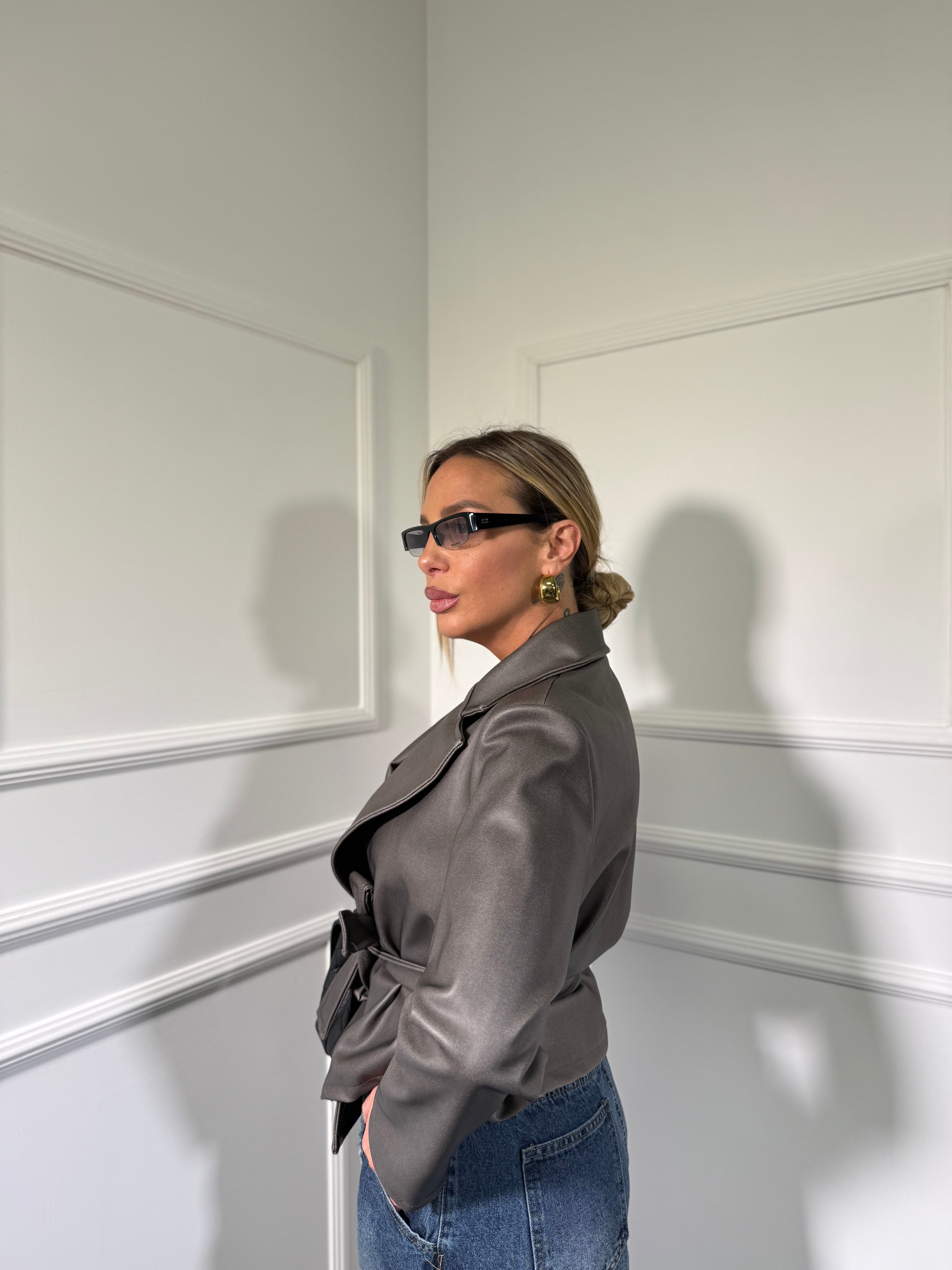 Giacca ecopelle avvitata con spalline Jamilia (vari colori) 9940