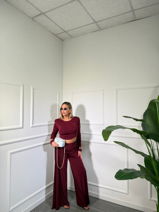 Coordinato in jersey Benny bordeaux 7701