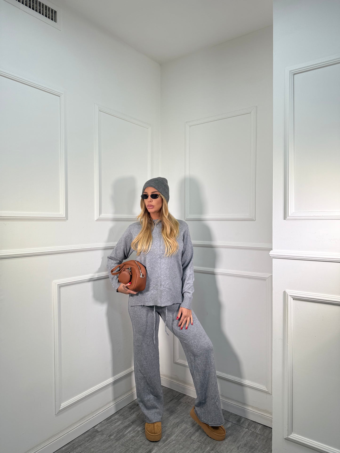 Coordinato lana rasata Winter grigio 022