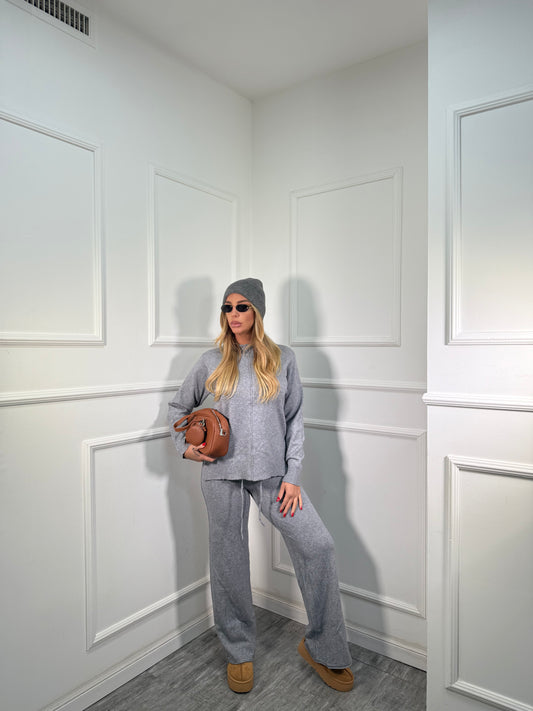 Coordinato lana rasata Winter grigio 022