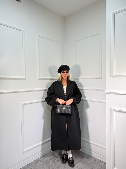 Maxi coat Favola nero 22301