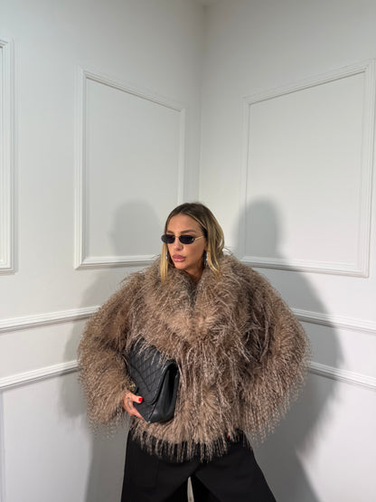 Ecofur effetto piumato Neve nocciola mfy2523