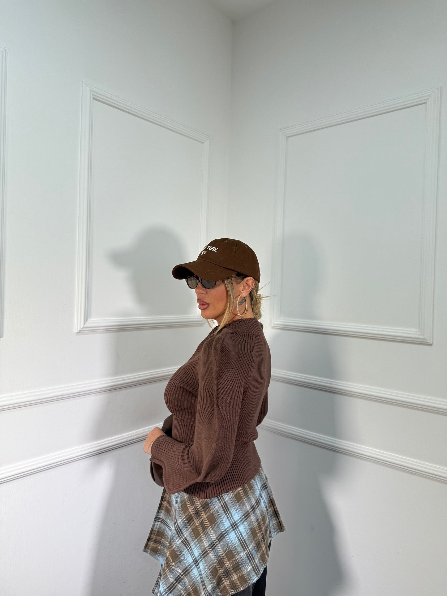 Maglioncino con zip Waves cioccolato 0829