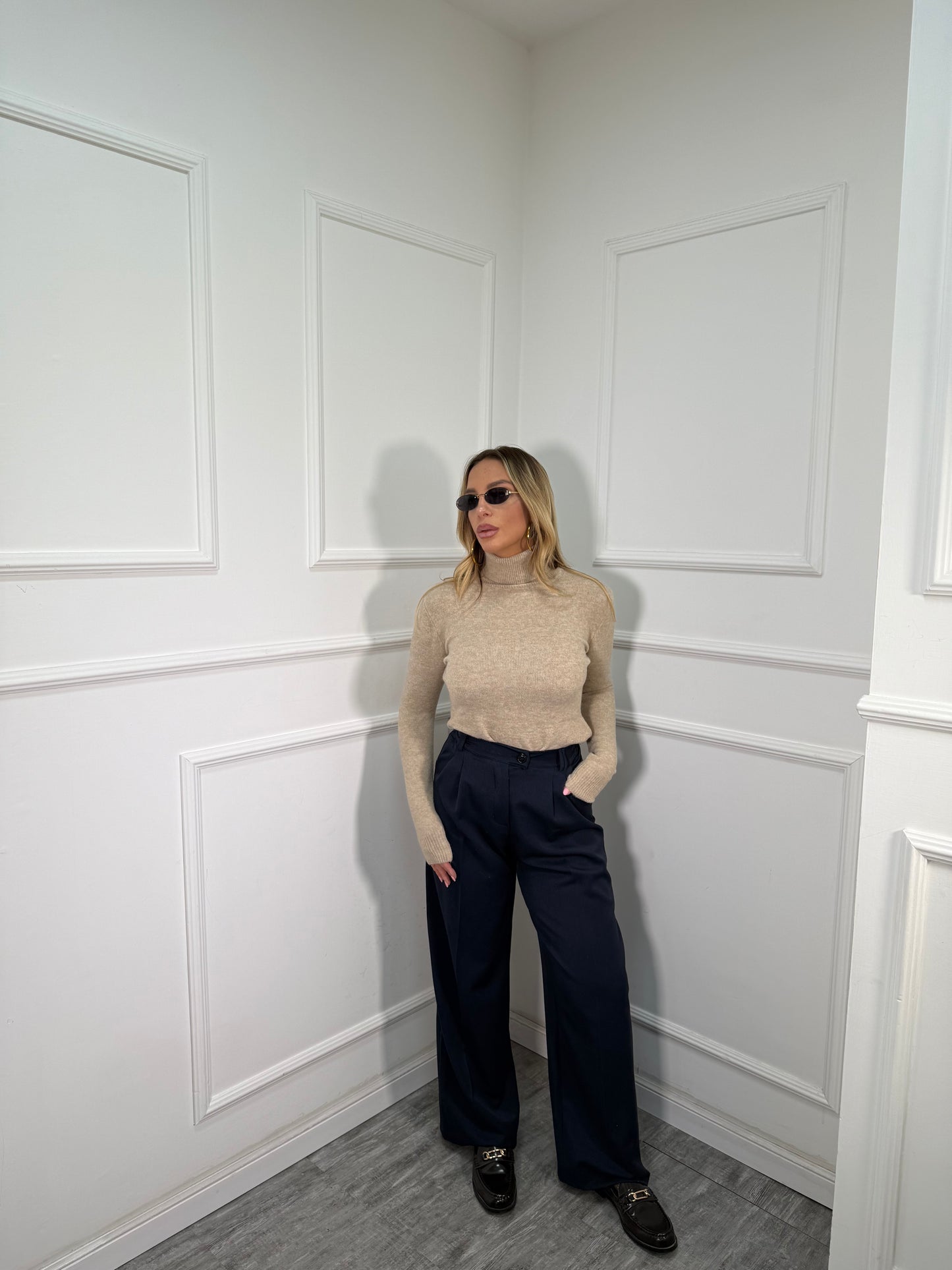 Pantaloni palazzo Studios blu 15592