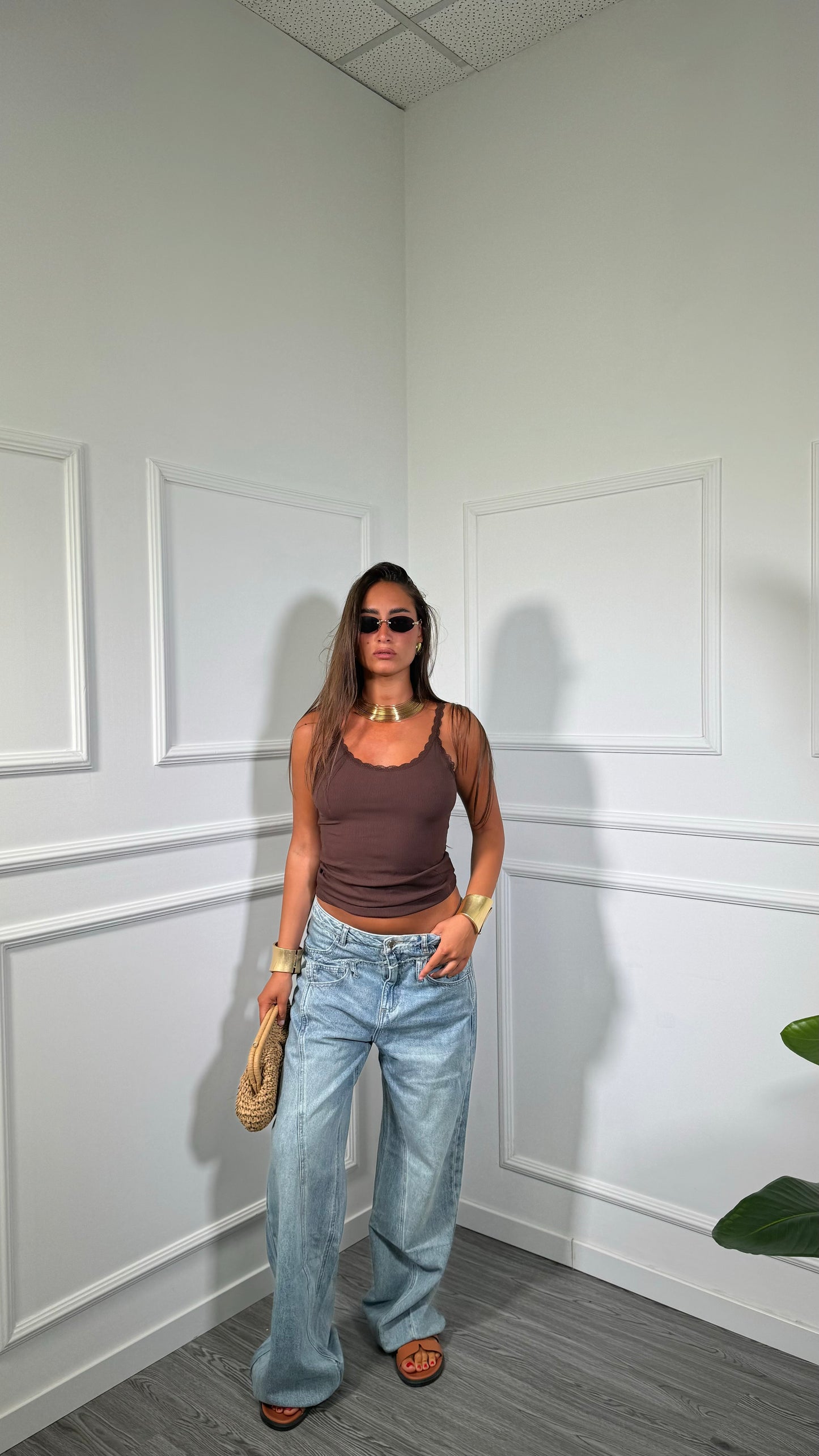 Jeans palazzo lavaggio sabbiato Brittany a2046
