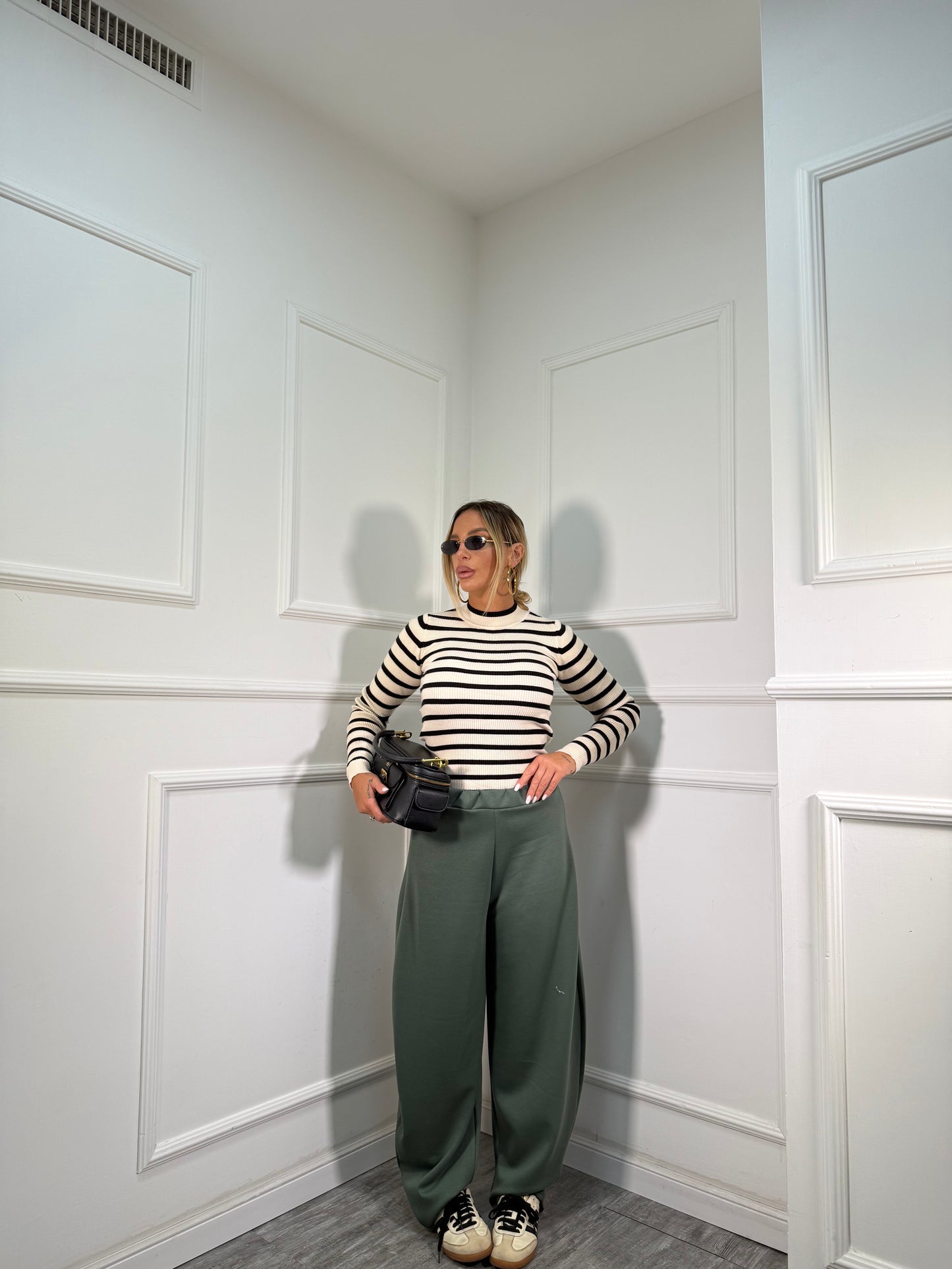 Pantaloni balloon Ella verde militare 34902